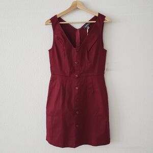 NWT ModCloth 90s cotton heart button up midi dress